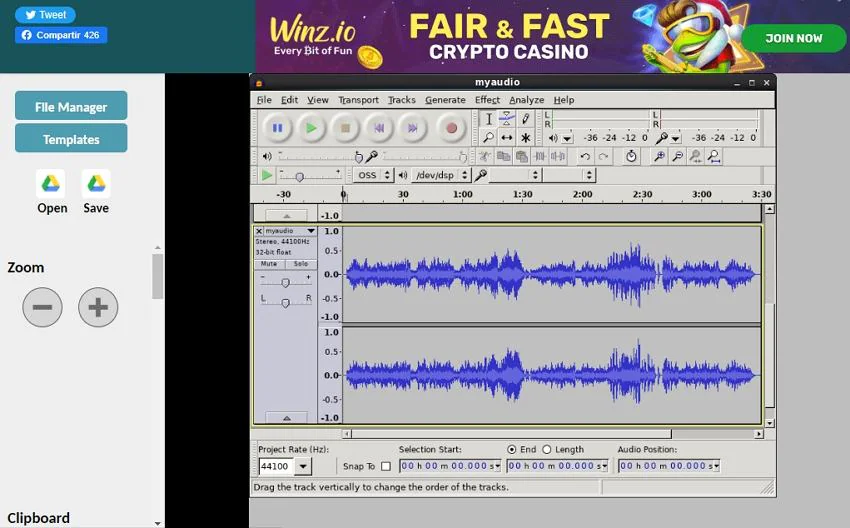 audacity m4a to mp3