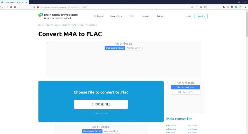 M4A zu FLAC Online Converter - OnlineConvertFree