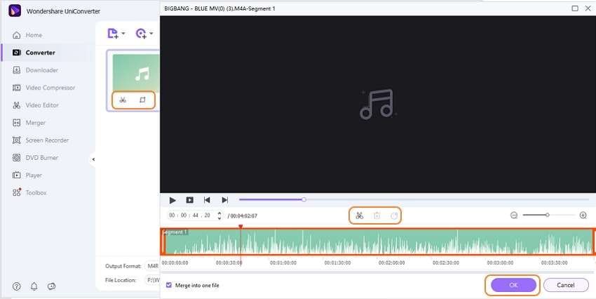 edit M4A file by Wondershare Audio Converter