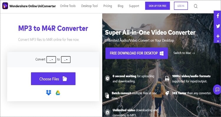 MP3 to M4R Online Converter - Online UniConverter