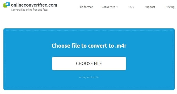 Convertidor online de MP4 a M4R - Onlineconvertfree