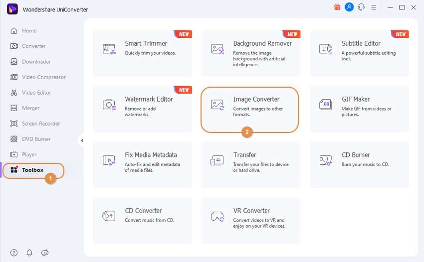 Öffnen des Wondershare Image Converters