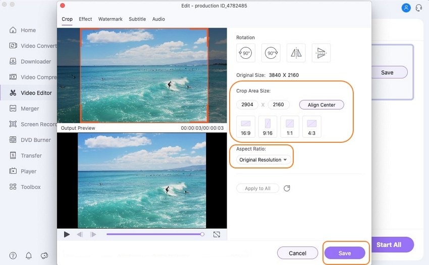 how to crop a video on mac