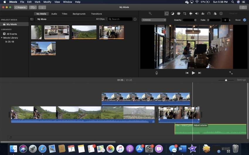 crop a video on Mac with iMovie