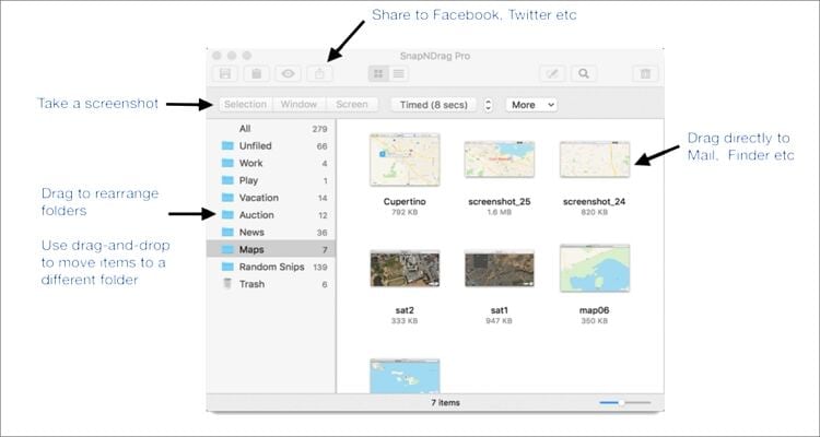 Kostenloses Snipping Tool für Mac - SnapNDrag