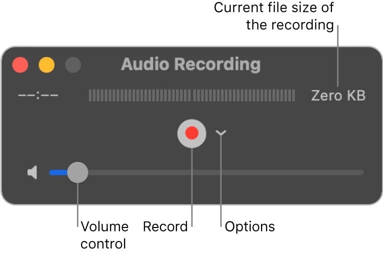 Recording voice with QuickTime player