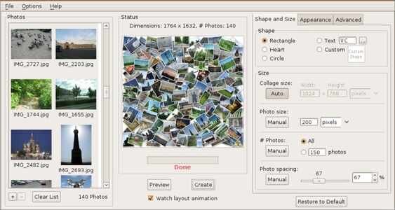 Online eine Fotocollage auf dem Mac erstellen - Shape Collage