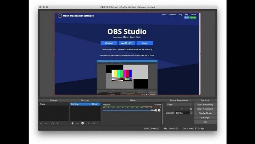 Mac screen recorder OBS Studio