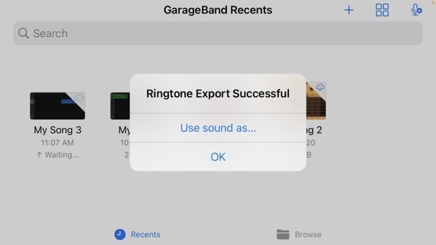 tap on use sound as option