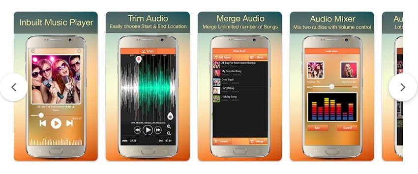 audios mp3 cutter features