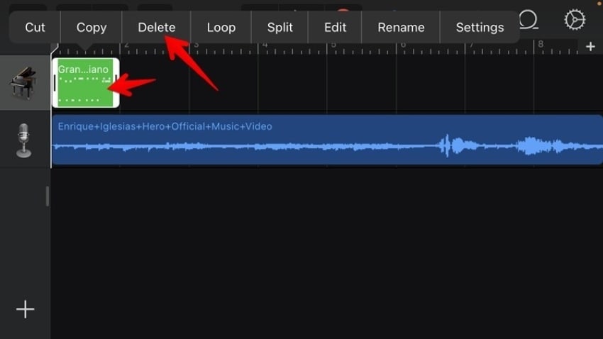delete the recorded audio