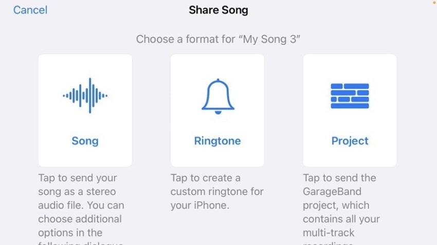 choose the ringtone share option