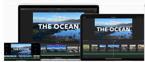 interface de l’application mobile de montage vidéo imovie