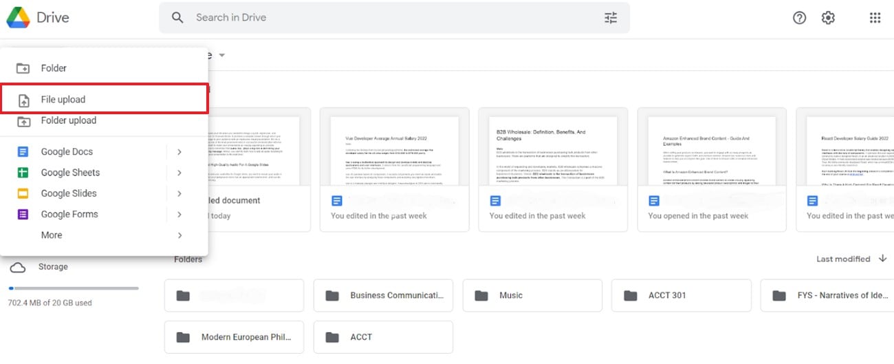 upload file to google drive