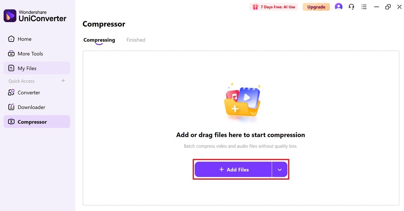 add files to compressor