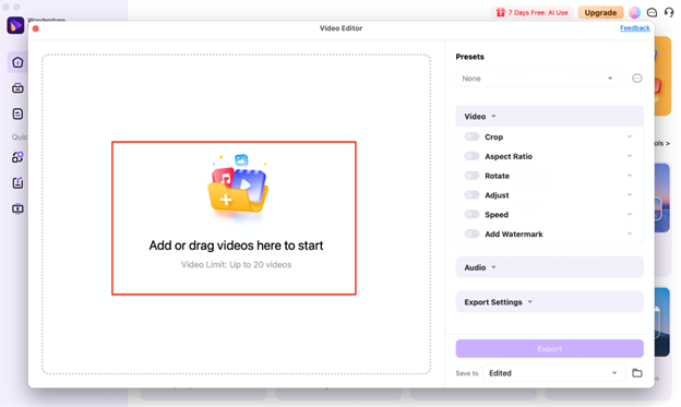 add video files in Uniconverter video editor