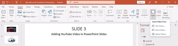 insert to add online video link