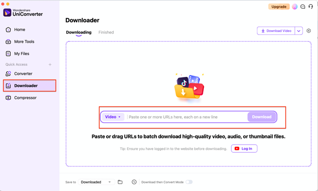 download youtube video using uniconverter downloader