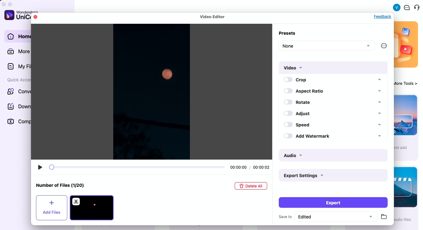 uniconverter batch video editing