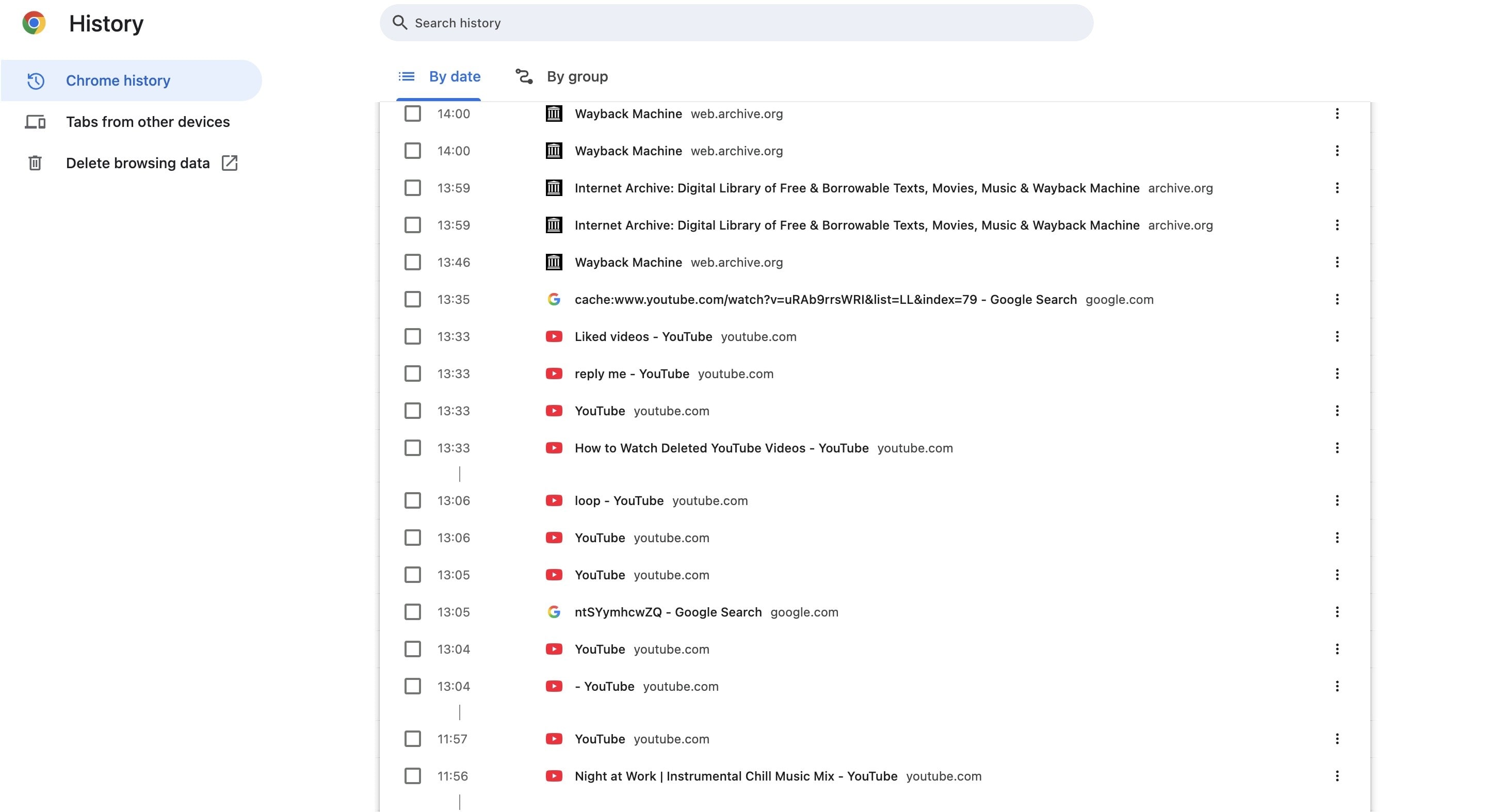  chrome youtube history