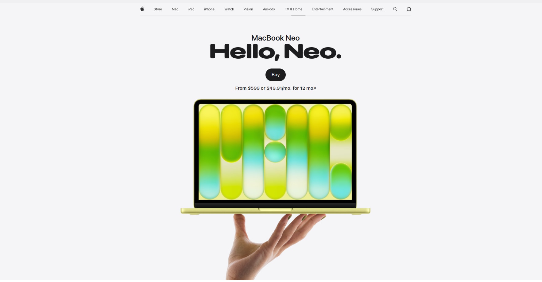 mac neo homepage screenshot