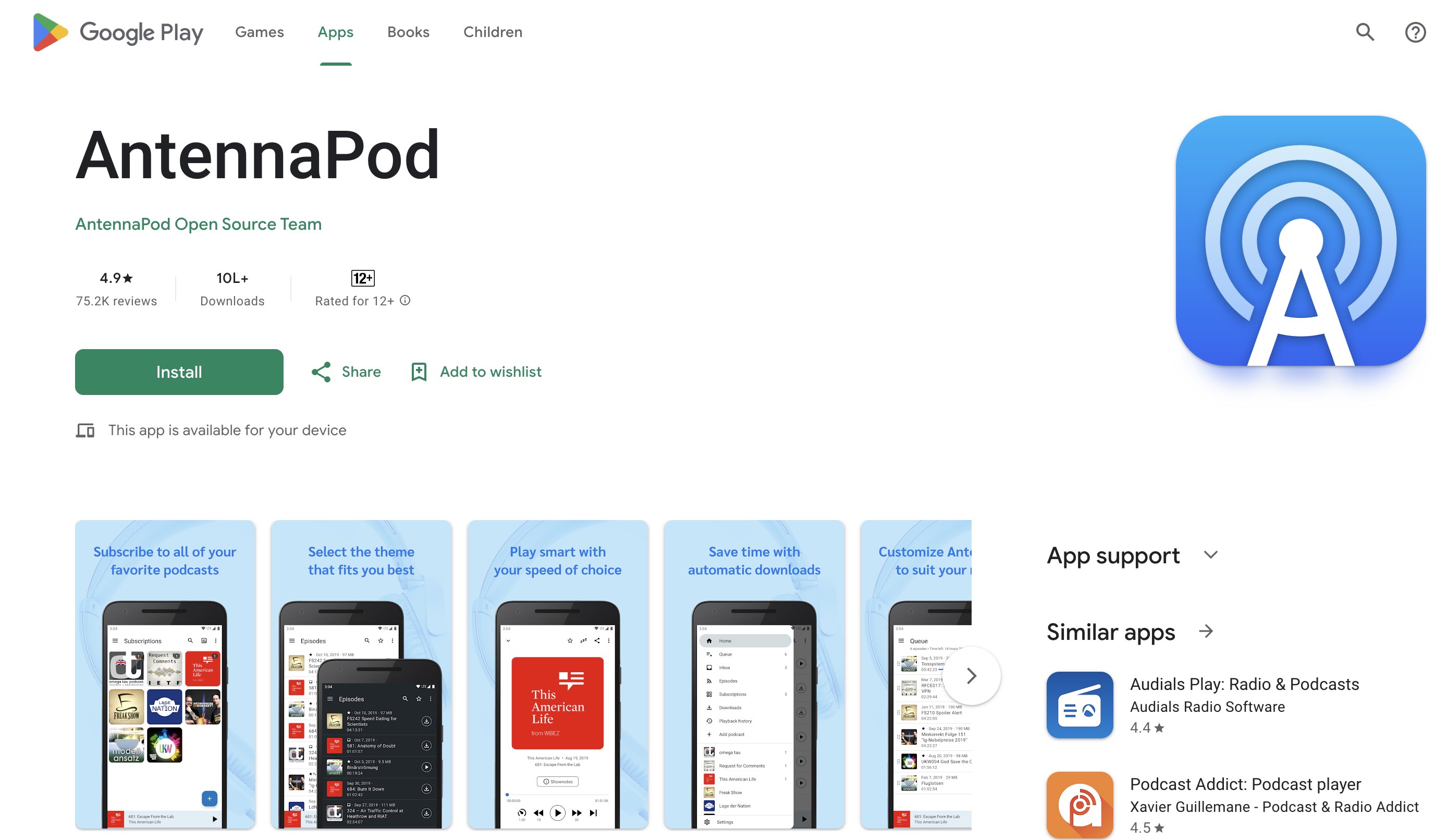 antennapod homepage