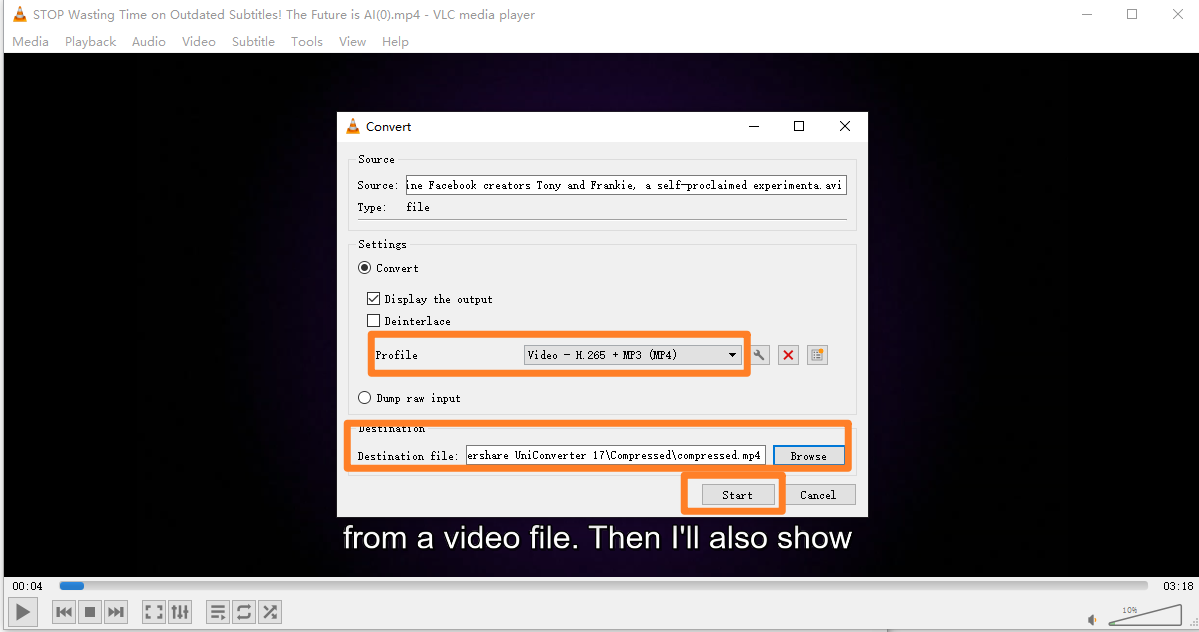 Choose Output Format