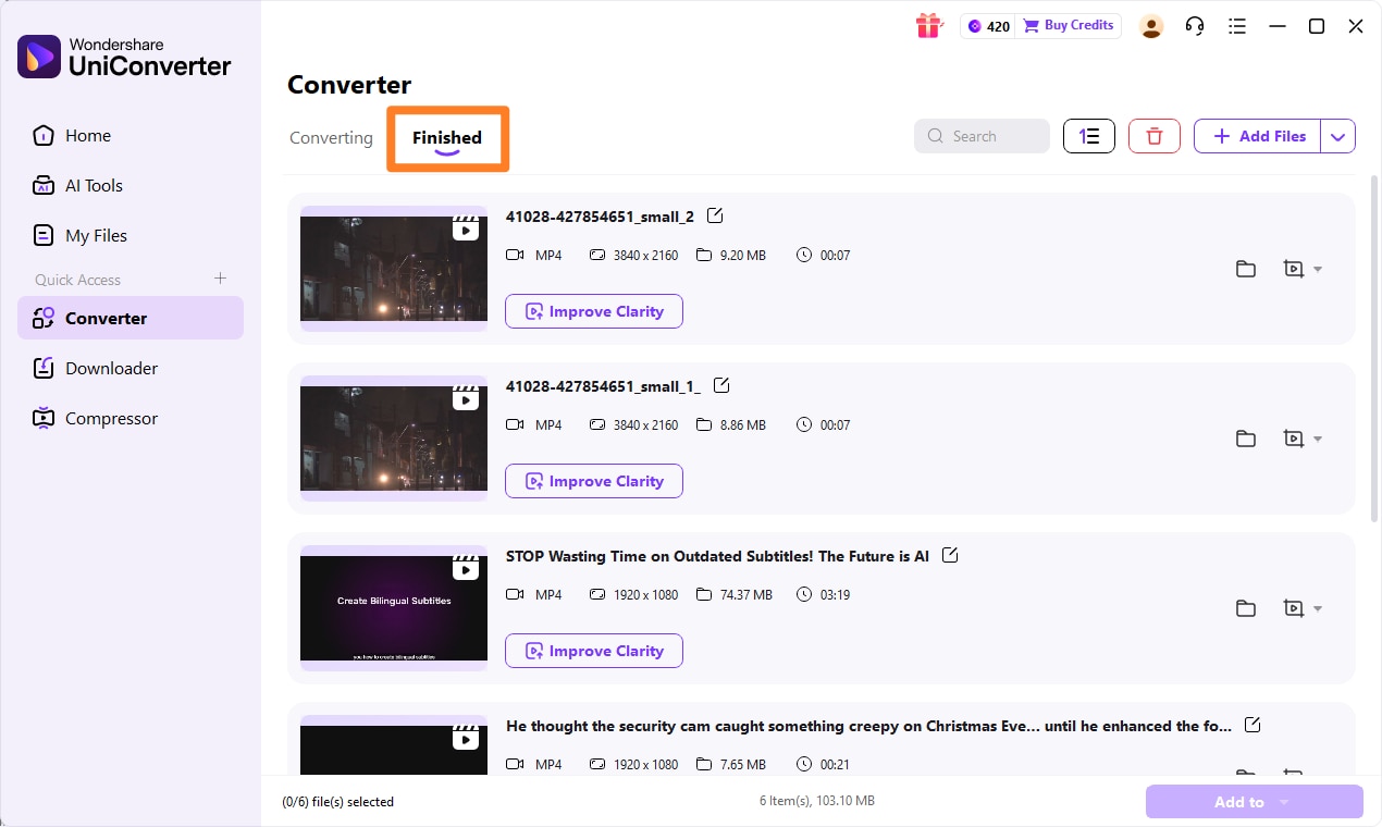 check converted videos