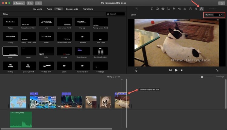 how to add captions in imovie