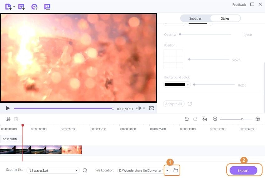 exportar video con subtítulos