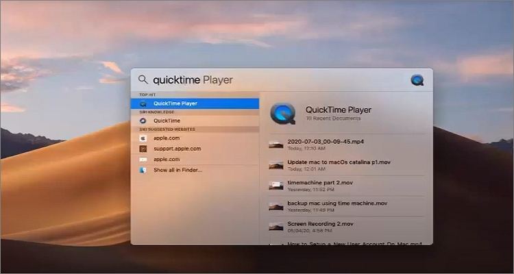 launch quicktime player