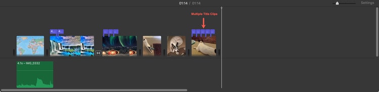 multiple title clips imovie