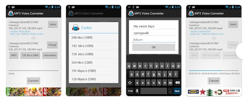 mp3 video converter android