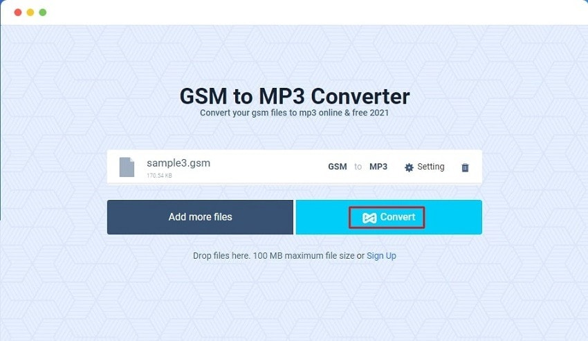 click Convert to get the audio format
