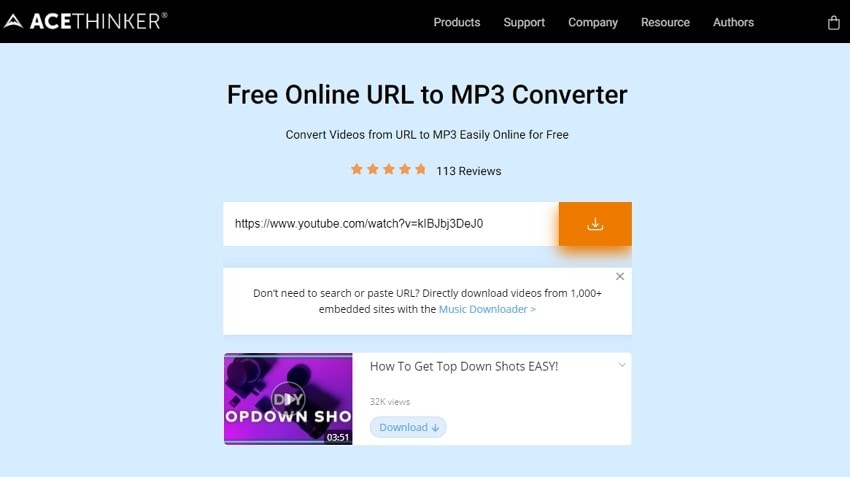 convert link to mp3 android