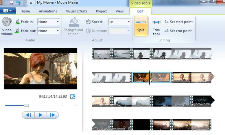 Divisor de MP4 gratuito - Windows Movie Maker
