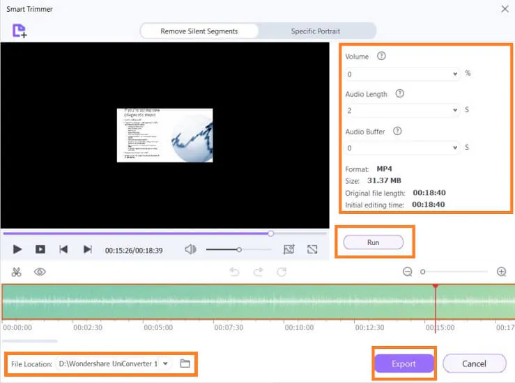 Enregistrer la vidéo découpée automatiquement