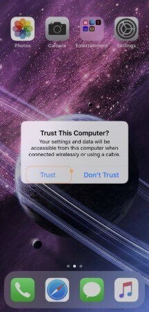 click trust to unlock iPhone