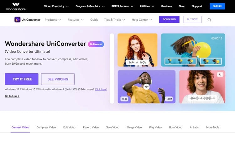 uniconverter homepage website