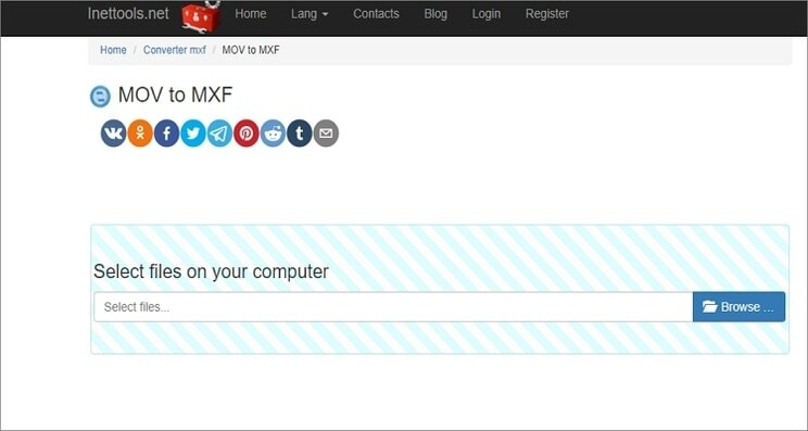 convertire MOV in MXF online - Inettools.net