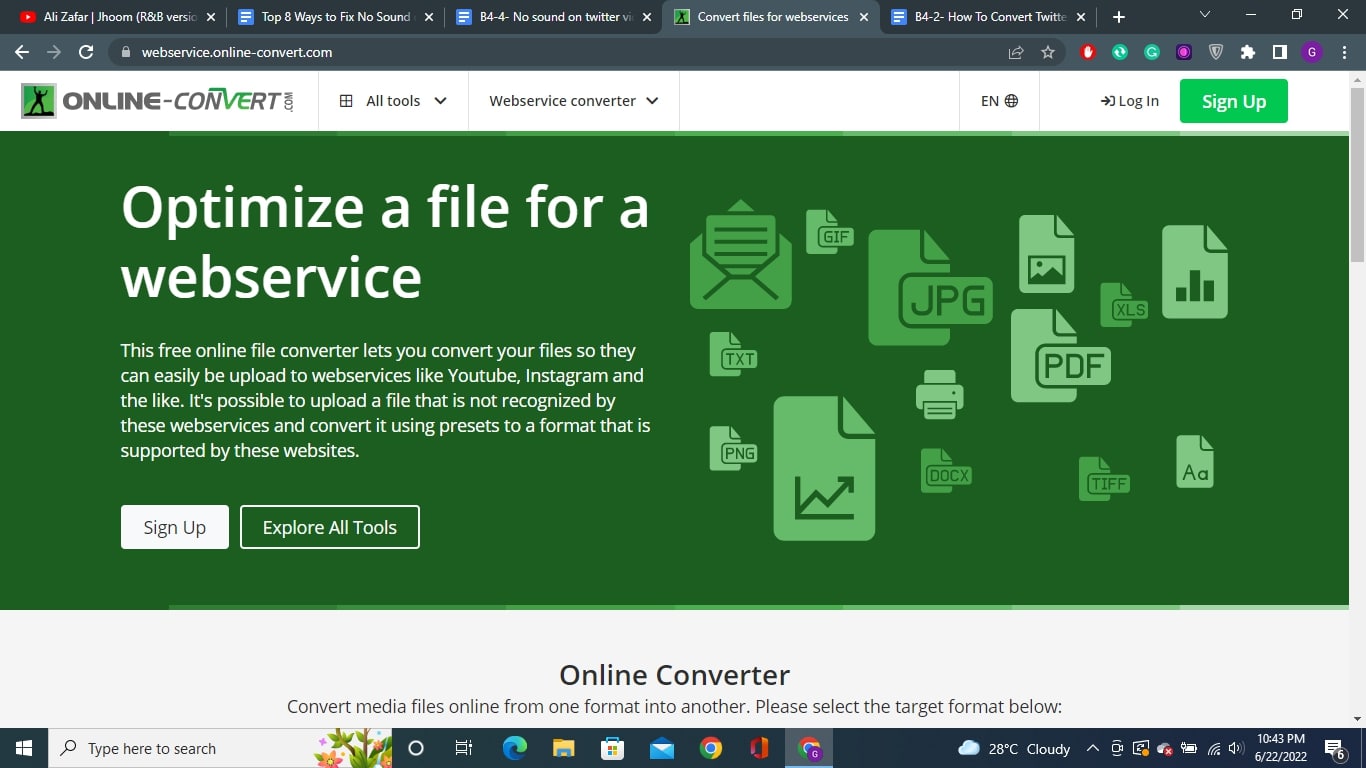 Outil en ligne Webservice Converter 