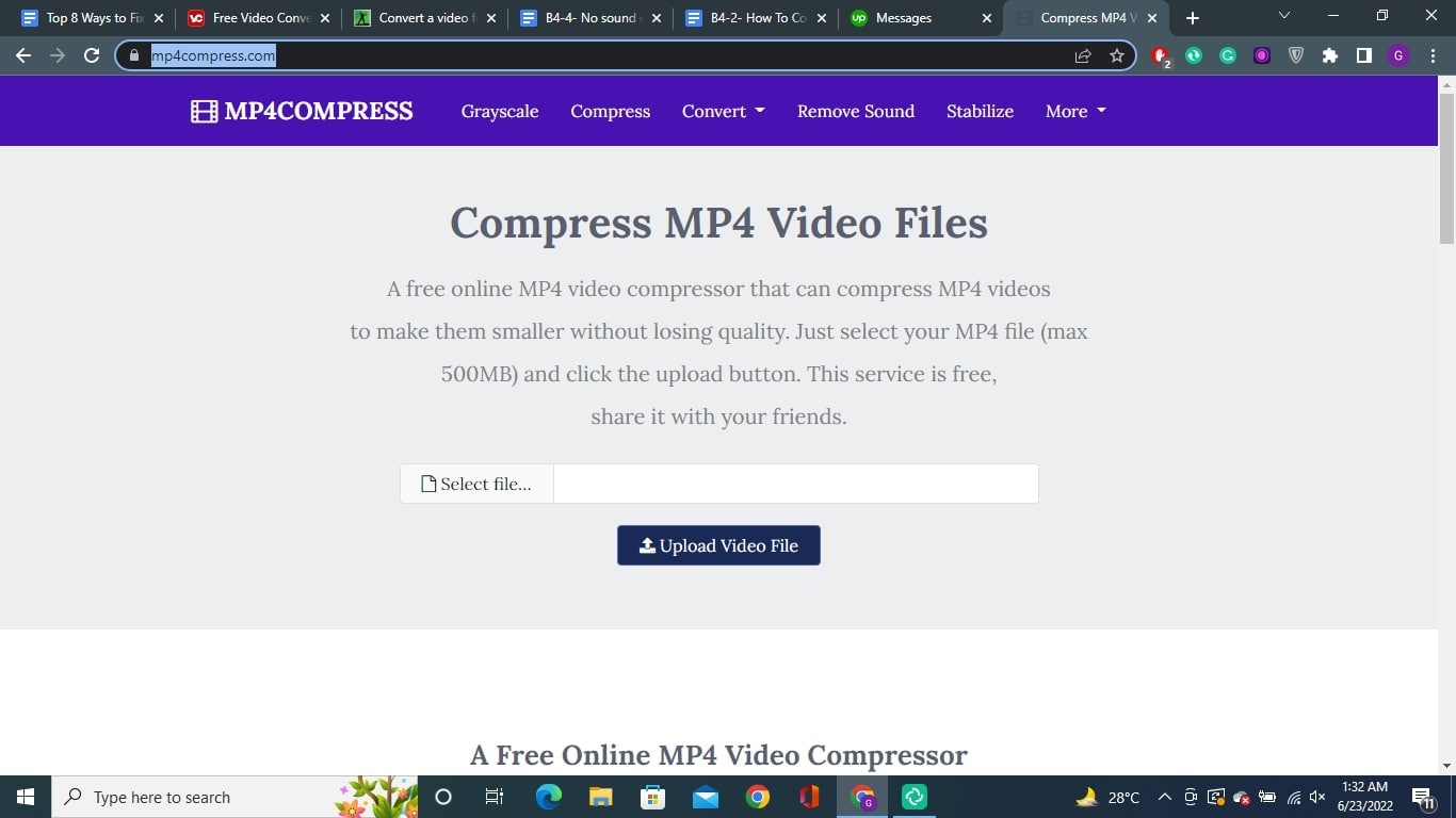 Outil en ligne mp4compress