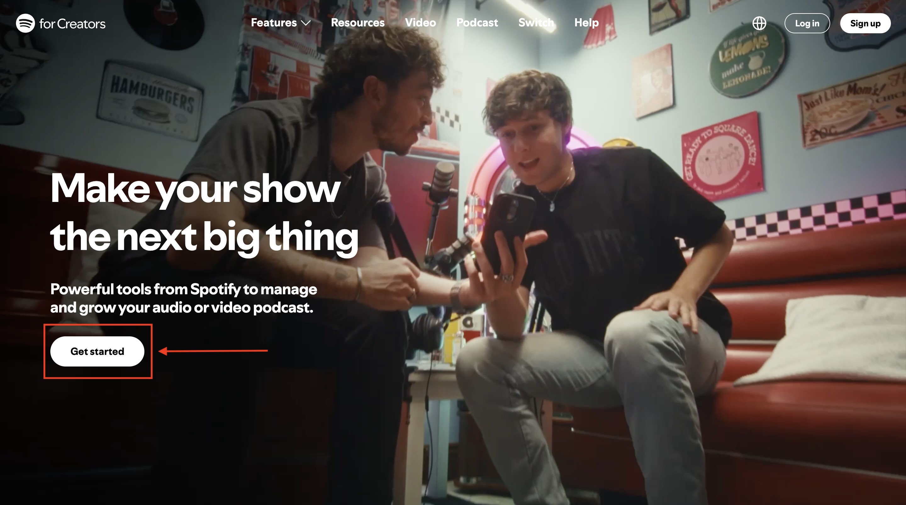 podcaster spotify homepage