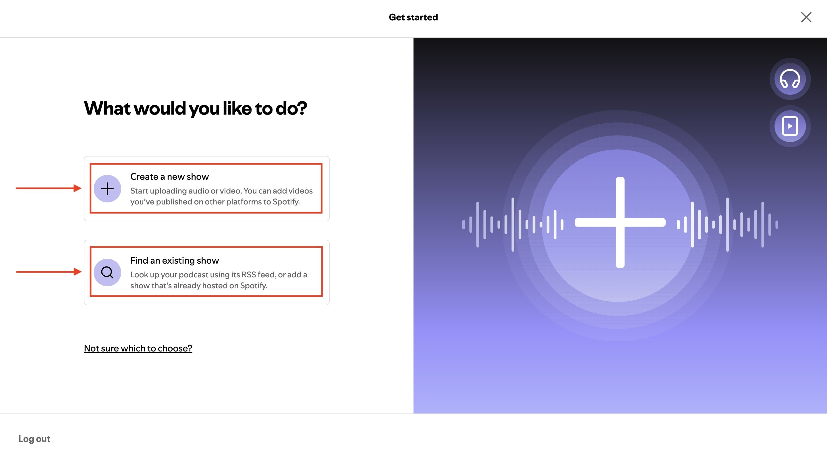 podcaster spotify new or existing show