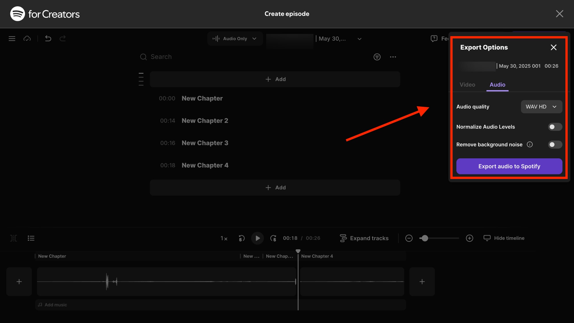 spotify for creators riverside adjust audio settings
