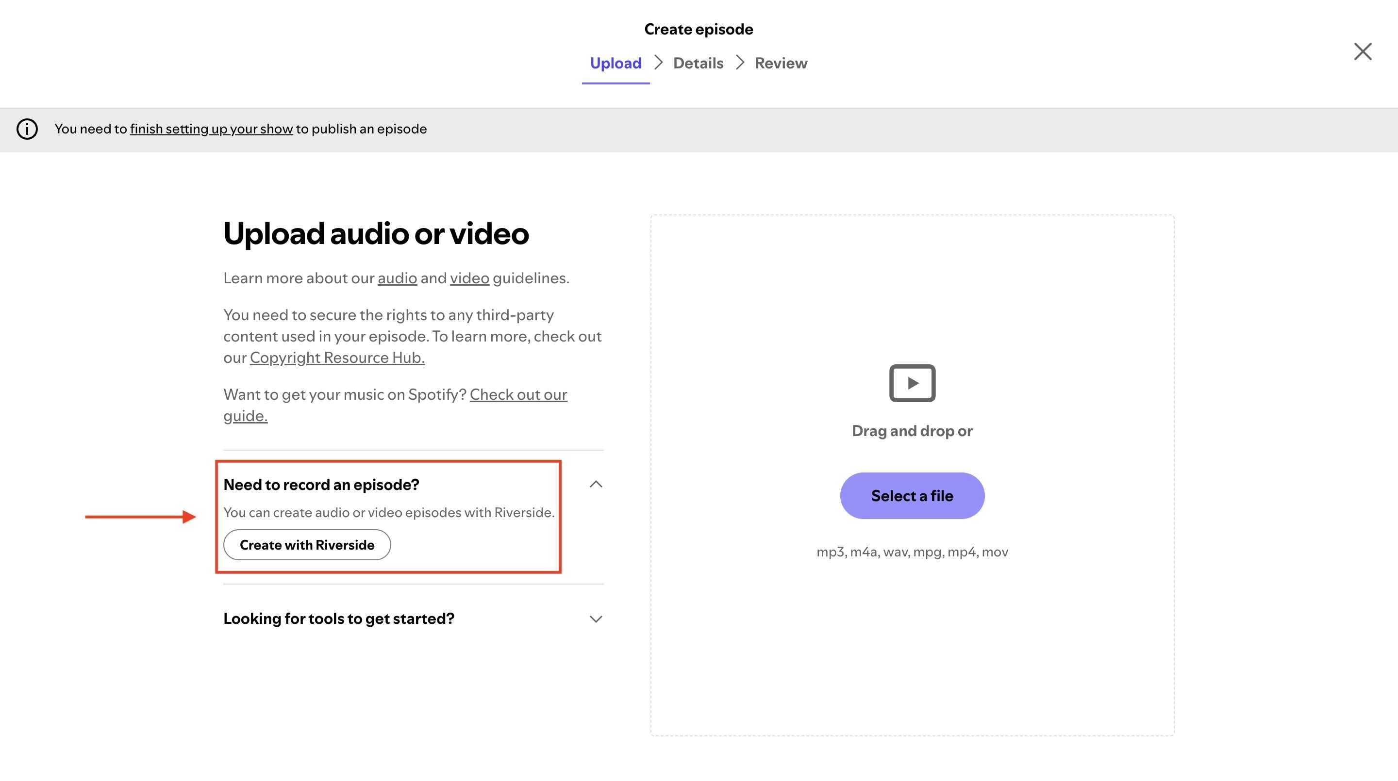 spotify for creators riverside
