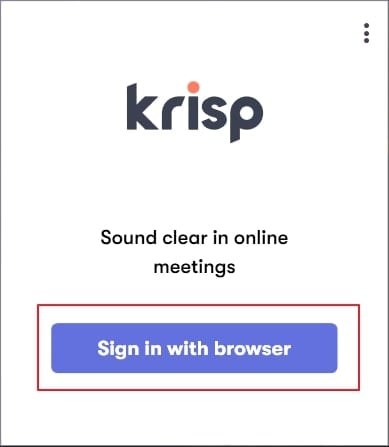 tap on sign in with browser