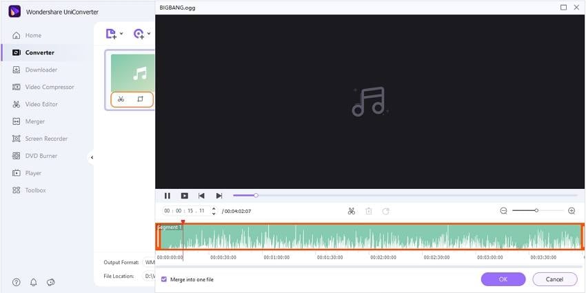 modifier les fichiers OGG par Convertisseur audio Wondershare