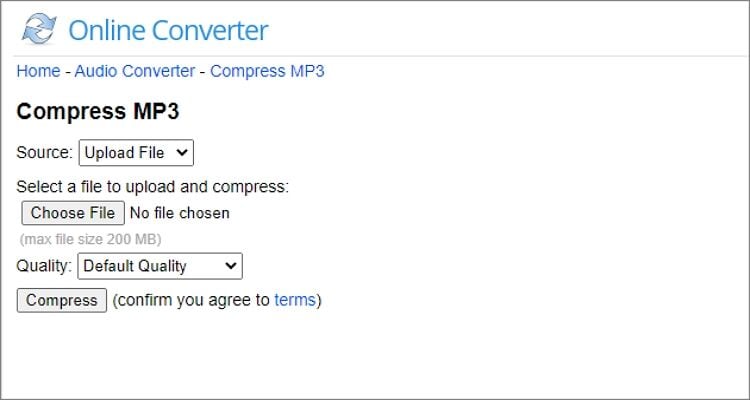 compress OGG  file online - Online Converter