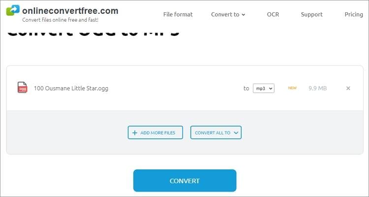 Free Online OGG to MP3 Converter - Onlineconvertfree